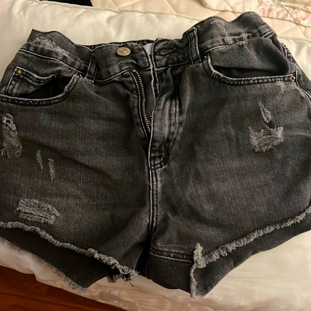 Zara black jean shorts